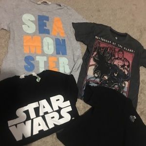 Kids 4-pack assorted tee-shirts.